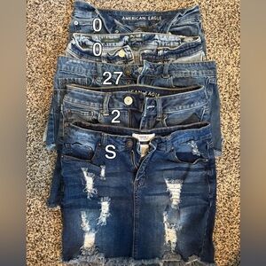 denim shorts & skirt